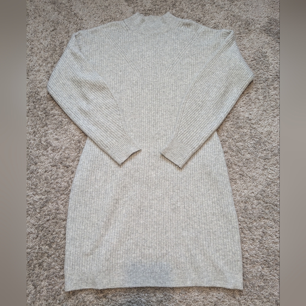 A New Day Women's Ribbed Metallic Long Sleeve Sweater Dress Sz Medium